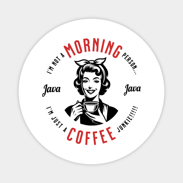 Morning Coffee Woman Magnet by Grab Bag Graphics